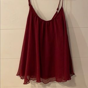 Express burgundy spaghetti strap blouse